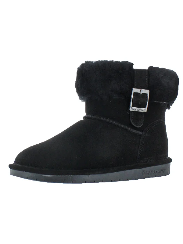 Abby Womens Suede Sheepskin Lined Ankle Boots