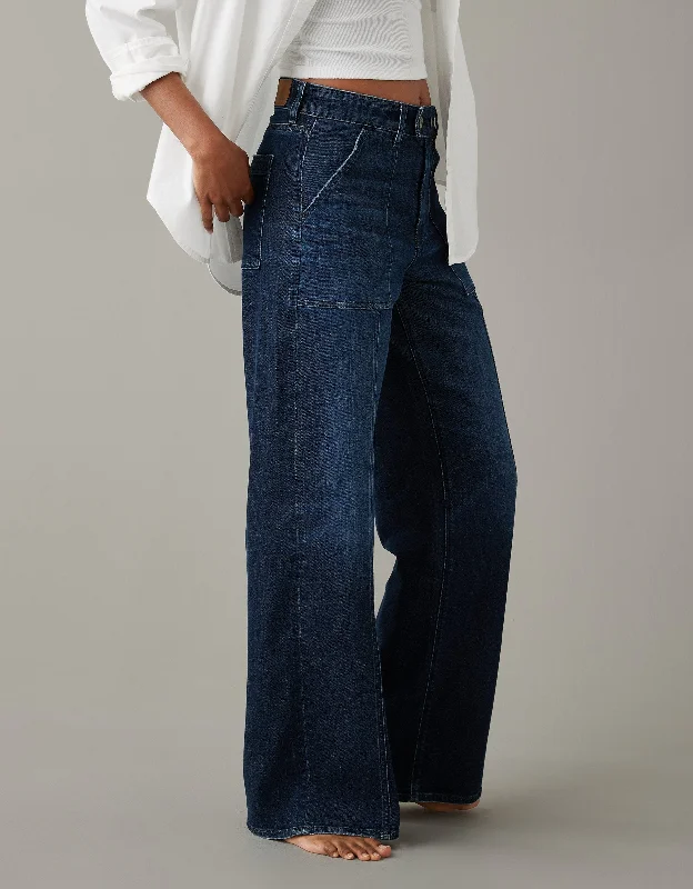 AE Dreamy Drape Stretch Super High-Waisted Baggy Wide-Leg Jean