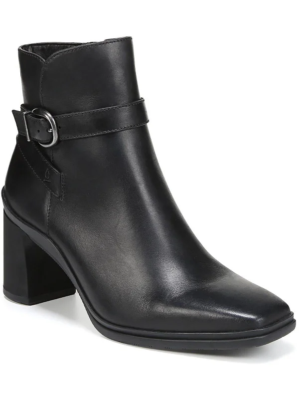 Aimee Womens Leather Water Repellent Ankle Boots