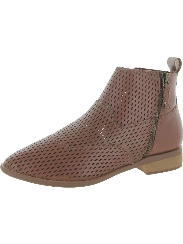 Alaska Womens Leather Perforated Booties