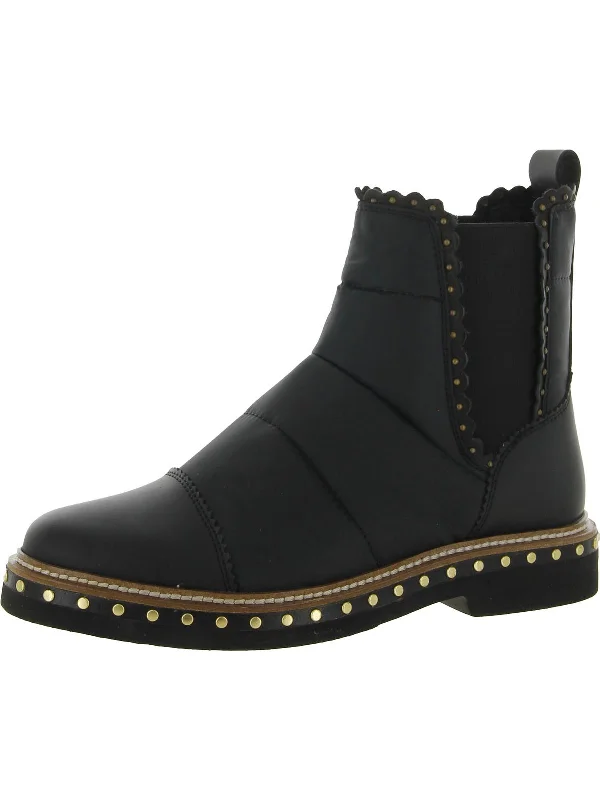 Atlas Womens Pull On Leather Ankle Boots