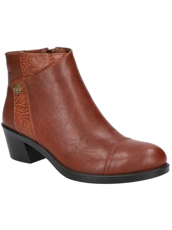 Bean Womens Faux Leather Ankle Booties