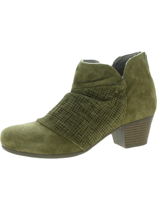 Blair Womens Suede Block Heel Ankle Boots