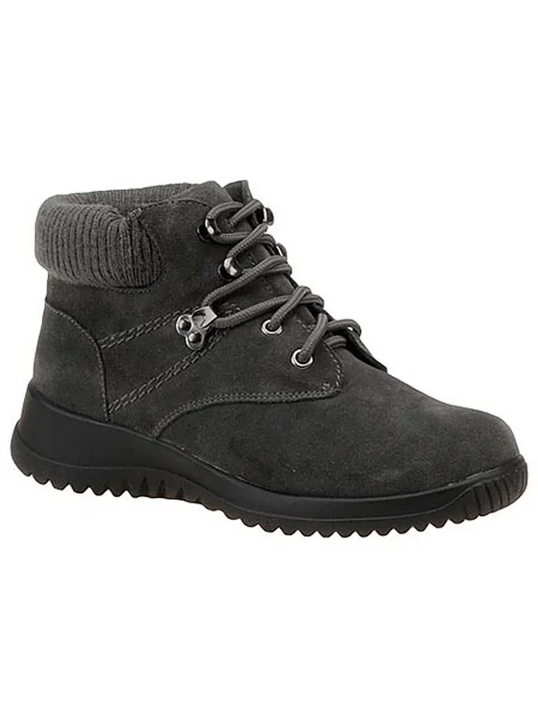 Boston  Womens Lace-up Suede Ankle Boots