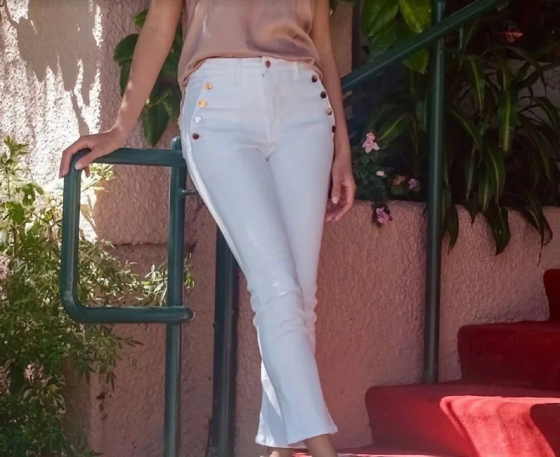 Cher High Waist Ankle Slim Straight Leg Jeans In Starlett White