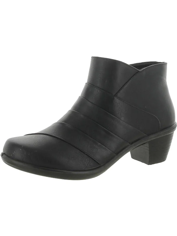 Comfort Wave Womens Faux Leather Booties Ankle Boots