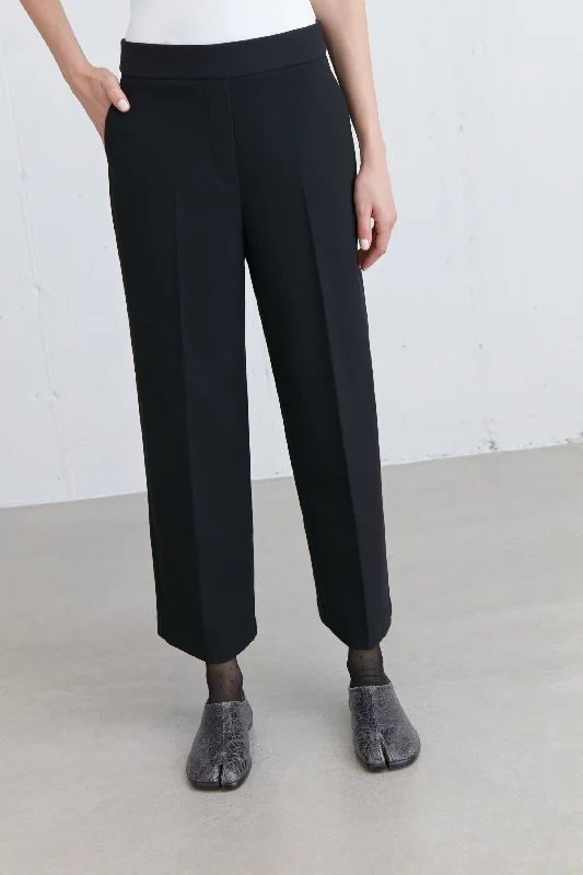 CROPPED HALF ELASTIC WAIST PANT