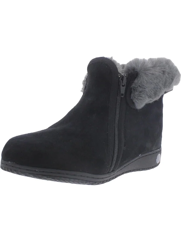 Cuff Womens Suede Ankle Booties