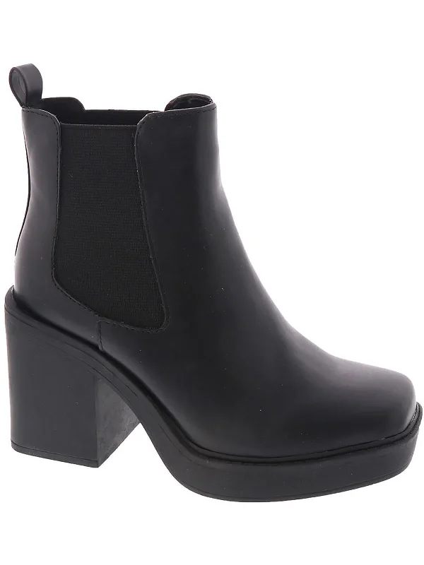 Dru Womens Faux Leather Booties Chelsea Boots