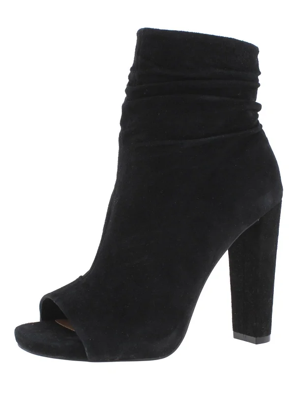 Ellison Womens Suede Open Toe Ankle Boots