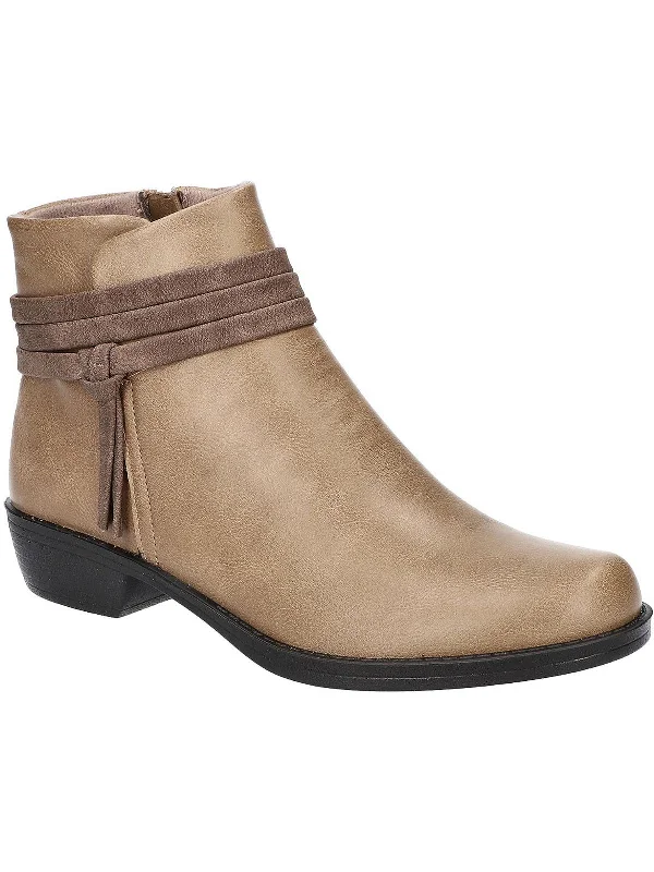 Fernanda Womens Faux Leather Zipper Ankle Boots