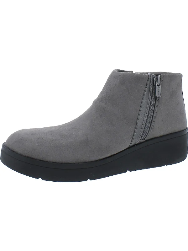 Freestyle Womens Faux Leather Zip Up Ankle Boots