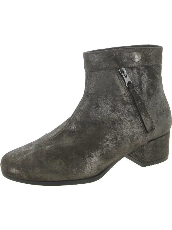 Freida Womens Leather Distressed Booties