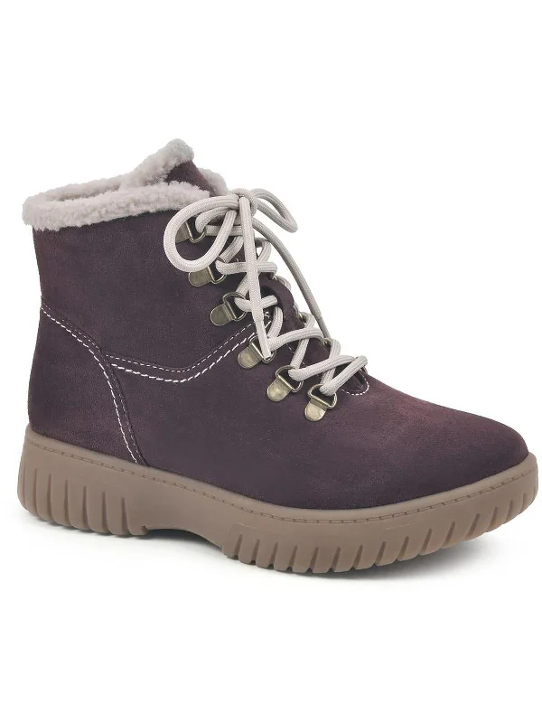 Glory Womens Suede Ankle Combat & Lace-up Boots