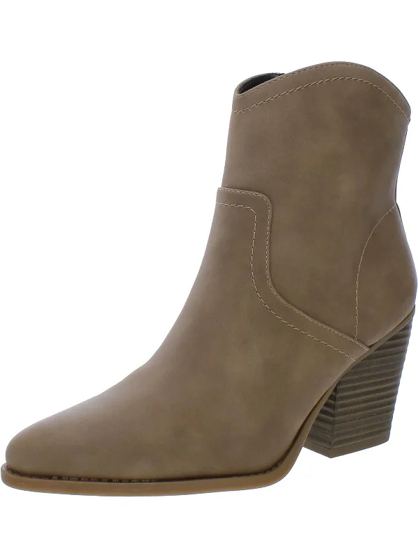 Harding Womens Zipper Heels Ankle Boots