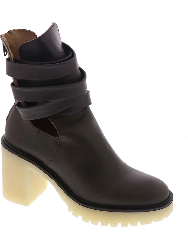 Jesse Womens Leather Cut-Out Booties