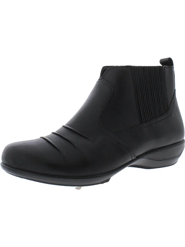 Kailey Womens Leather Pintuck Booties