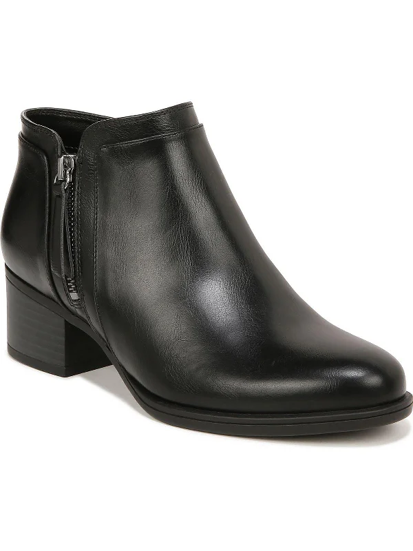 Karol Womens Faux Leather Side-Zip Ankle Boots