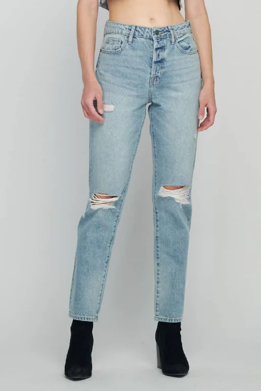 Karson High Rise Straight Crop Jean In Light Wash