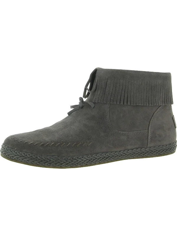 Kennadi Womens Suede Fringe Booties