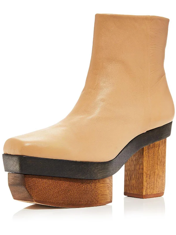 Kerri Womens Leather Zipper Booties