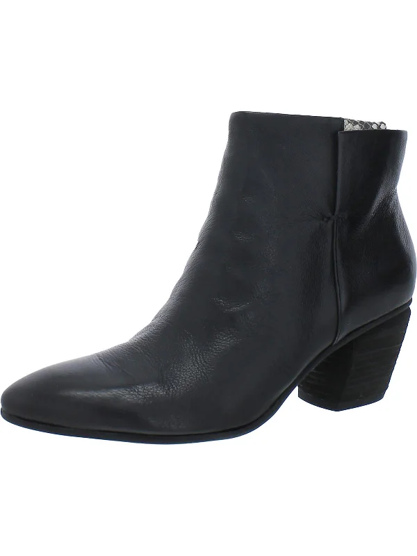 Kinga Womens Leather Ankle Booties