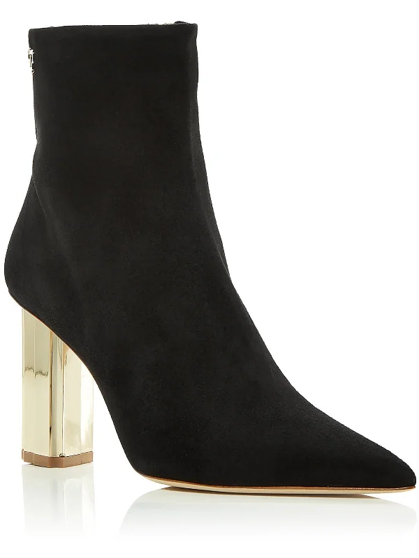 Laika Womens Suede Heeled Ankle Boots