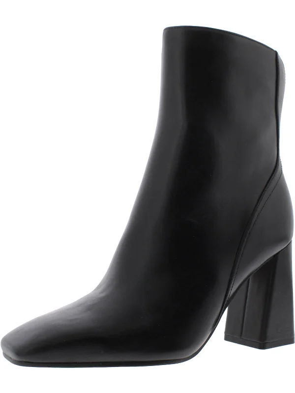 Lexi Womens Leather Square Toe Ankle Boots