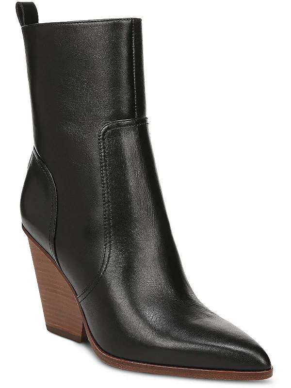 Logan Womens Leather Zipper Ankle Boots