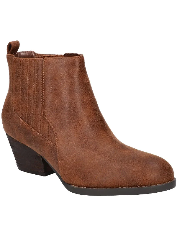 LOU Womens Leather Pull On Ankle Boots