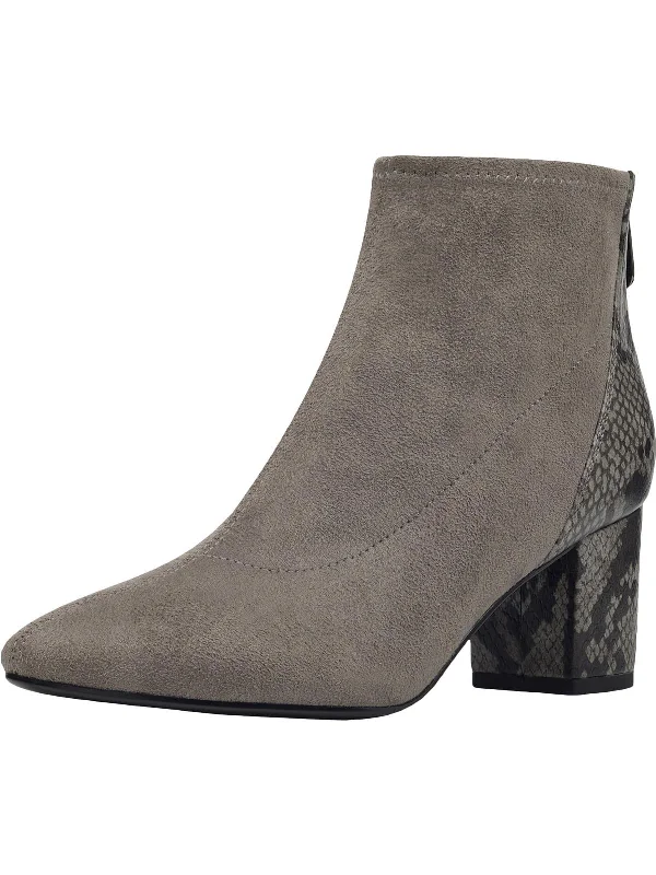 Louna 2 Womens Mixed Media Heeled Ankle Boots