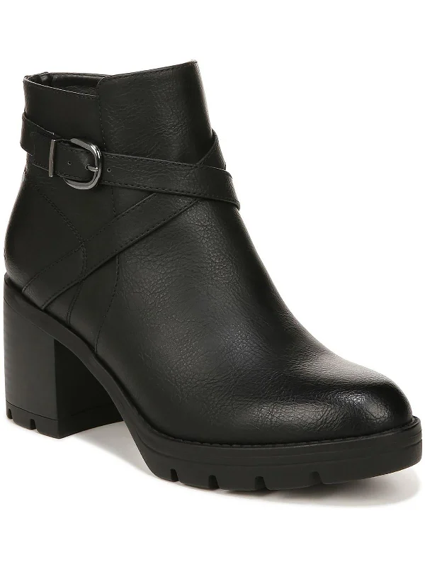 Madalynn BKL Womens Faux Leather Buckle Booties