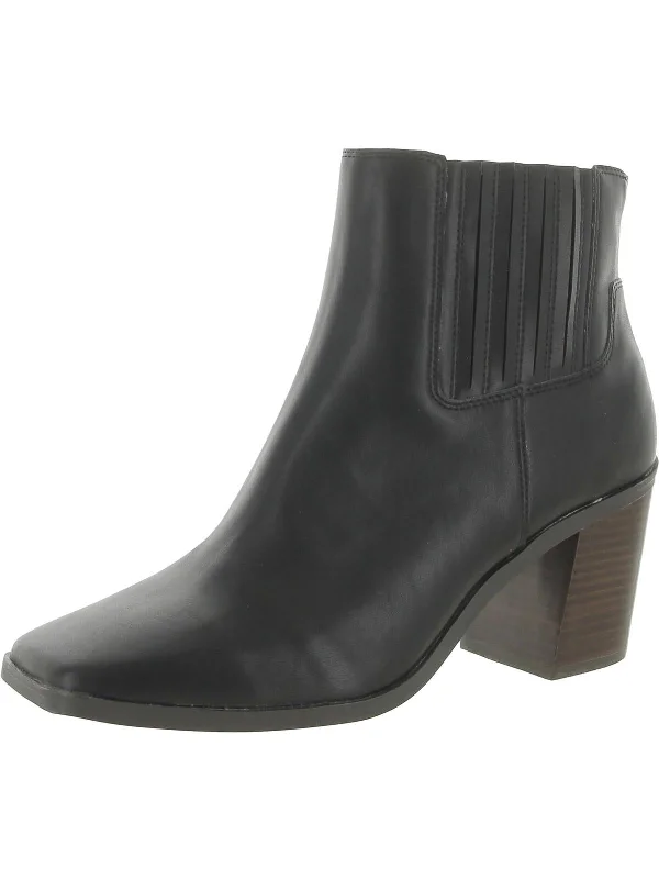 Milana Womens Leather Square Toe Ankle Boots