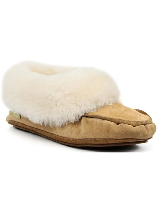 Mocasin 19 Womens Sheepskin Leather Fleece Booties