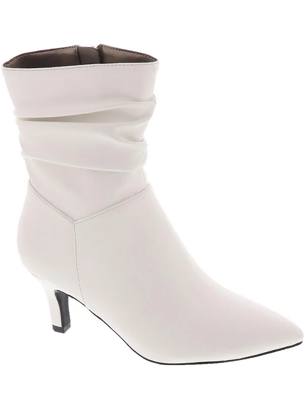 Morgan Womens Faux Leather Ankle Booties