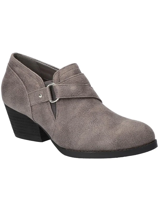 Odette Womens Faux Suede Zipper Booties