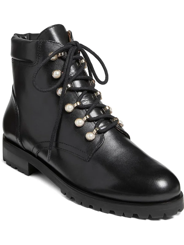 Peyton Pearl Bootie Womens Leather Lace up Booties