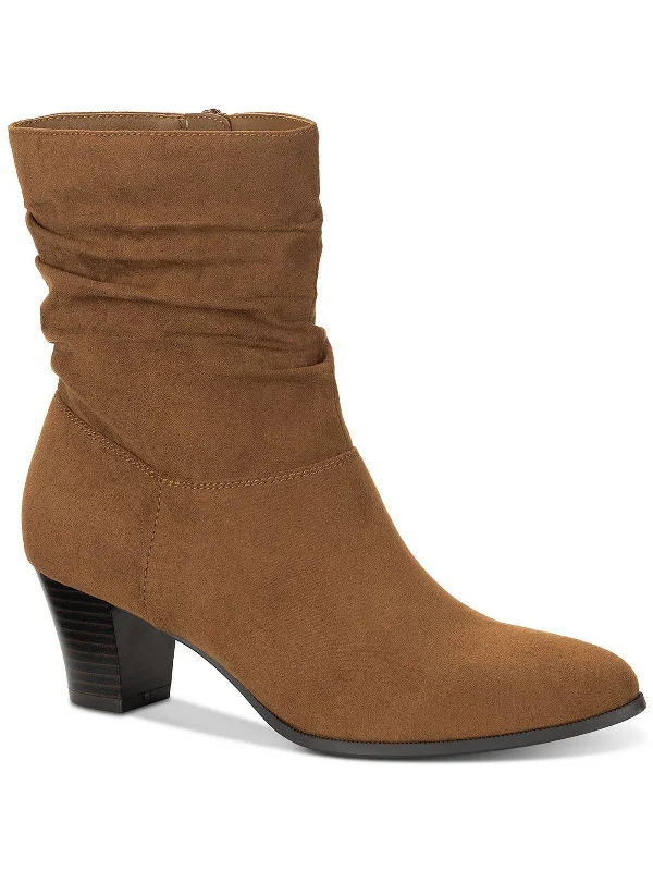 Piviee Womens Faux Suede Zipper Ankle Boots