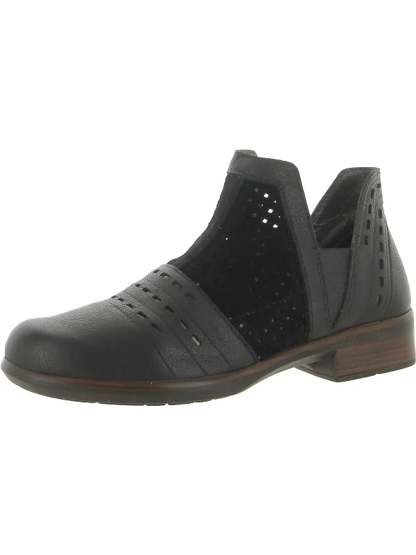 Rivotra Womens Leather Slip-On Ankle Boots