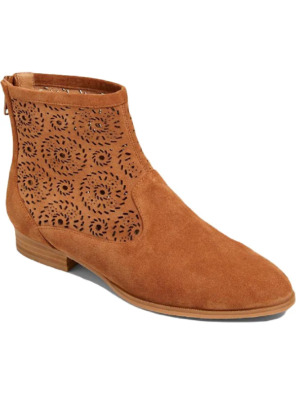 Ronnie Womens Suede Almond Toe Ankle Boots