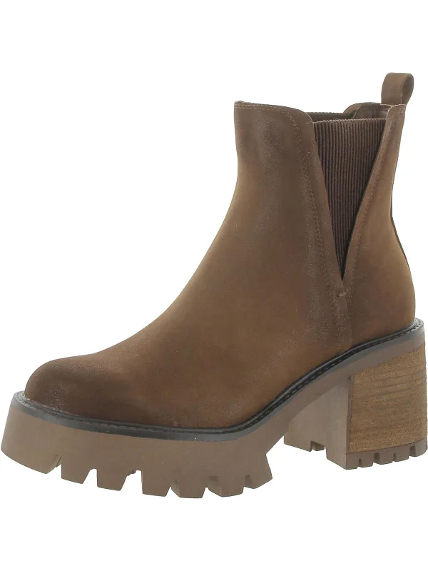 Rusty Womens Lugged Sole Ankle Chelsea Boots