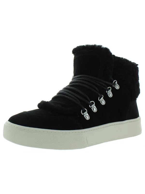 Sana Womens Suede Shearling Booties