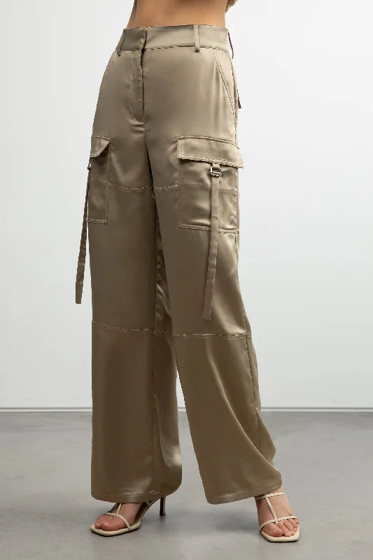 SATIN CARGO PANT