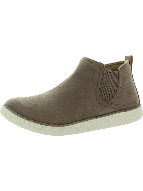 See Me Womens Faux Suede Slip On Ankle Boots