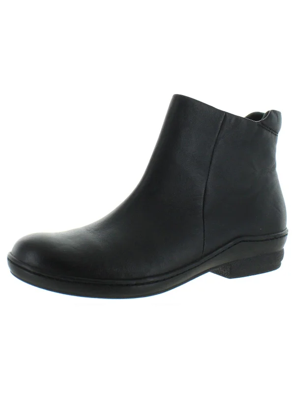 Simplicity Womens Leather Zip-Up Ankle Boots