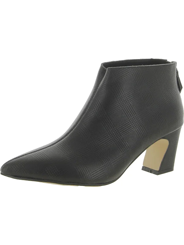 SLEEK ANGLE HEEL BOOTIE Womens Leather Ankle Zipper Ankle Boots