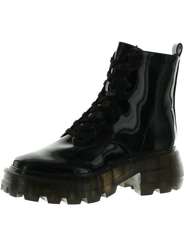 The Geli  Womens Ankle Pull On Combat & Lace-up Boots