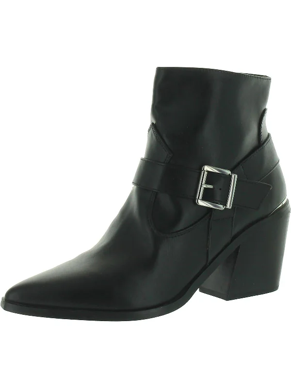 Toledo Womens Faux Leather Pointed Toe Ankle Boots