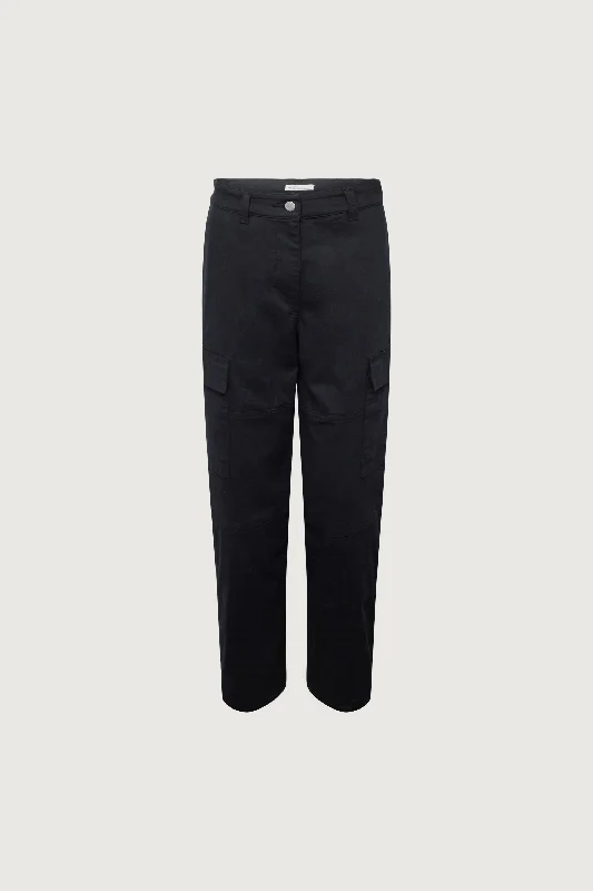 TWILL WIDE LEG CARGO PANT WITH SHOCK CORD