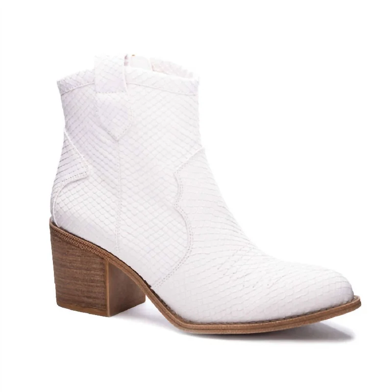 Unite Snake Print Bootie In White